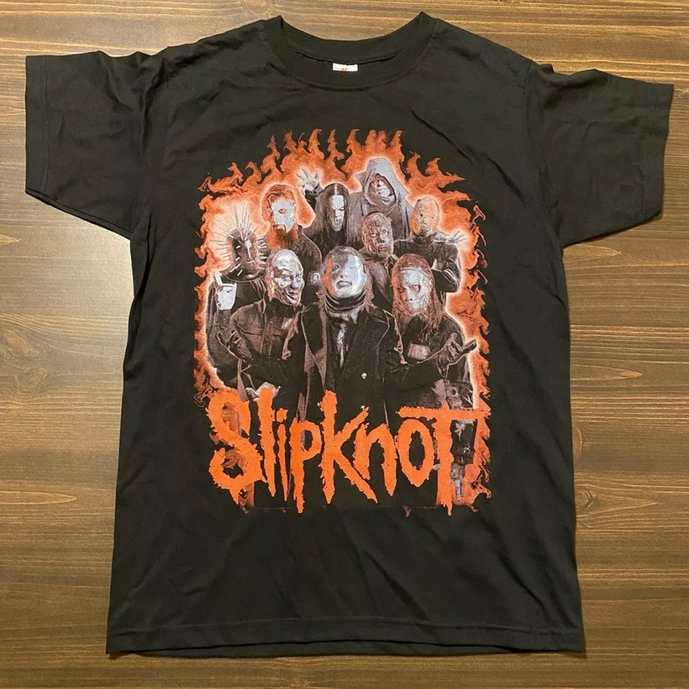 Black Short Sleeve Band Tee - Orange Graphic
